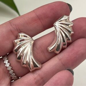 Vintage 1950’s Era Sterling Silver Stud Earrings, 925